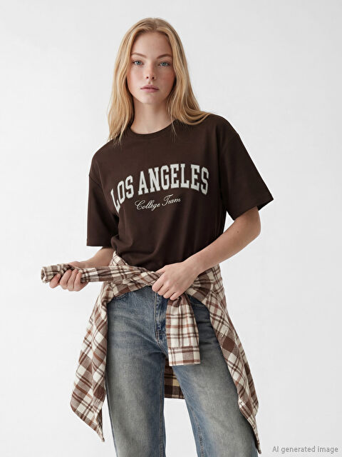 XSIDE Los Angeles Baskılı Soft Touch Kadın Tişört