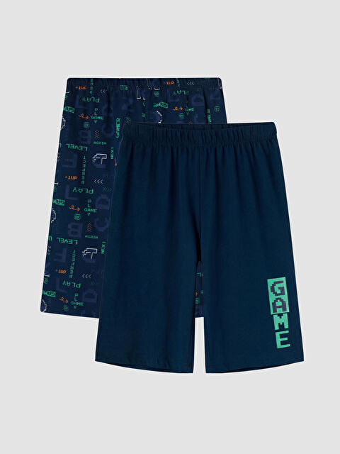 LCW Kids Baskılı Erkek Çocuk Pijama Şort 2'li