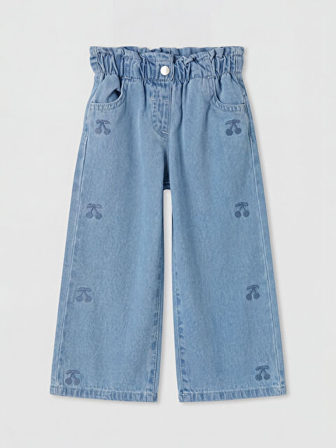 LCW baby Kız Bebek Nakışlı Jean Pantolon