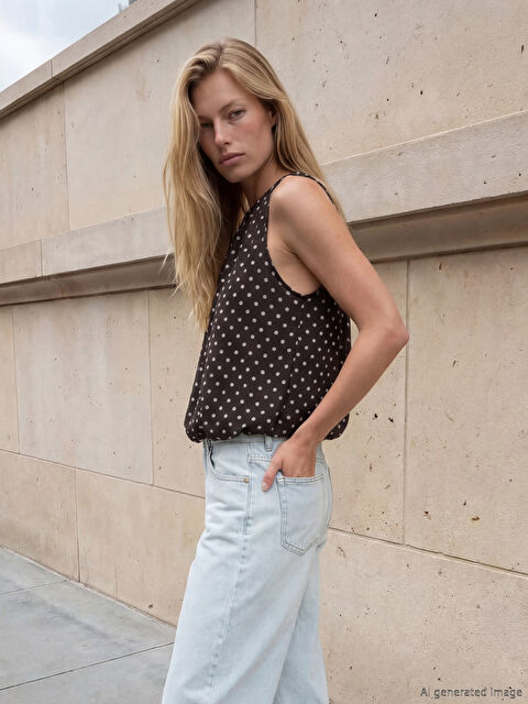 LCW Vision Bisiklet Yaka Puantiyeli Bluz - S6ON99Z8-LQY