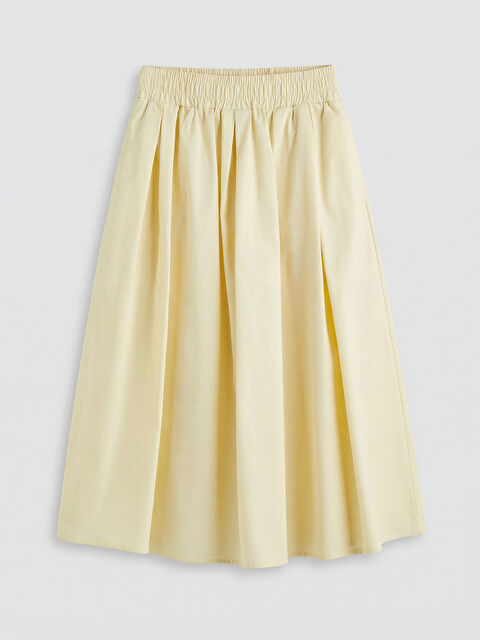 XSIDE Beli Lastikli Poplin Pileli Etek