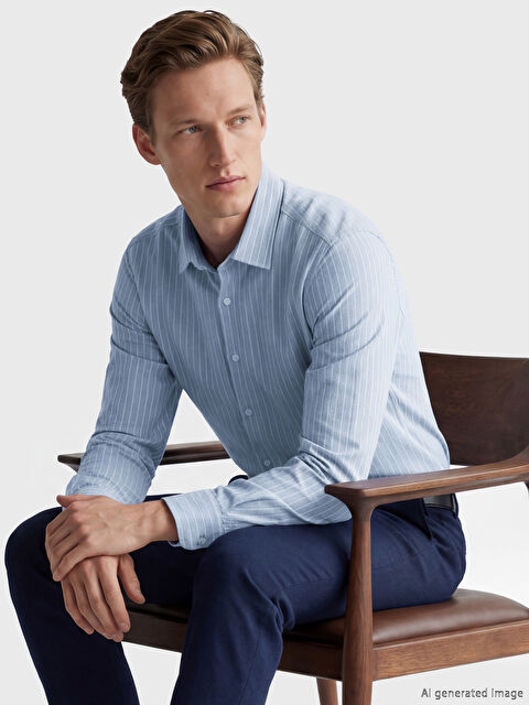 SOUTHBLUE Slim Fit Çizgili Erkek Gömlek