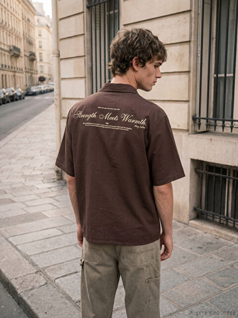 XSIDE Loose Fit Baskılı Erkek Gömlek