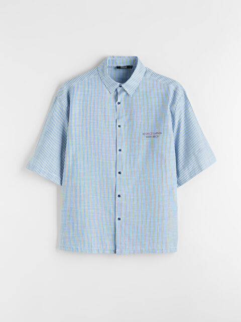 XSIDE Loose Fit Çizgili Erkek Gömlek - S6OO01Z8-LEN