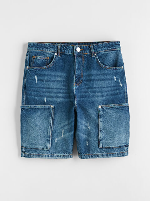 XSIDE Standart Kalıp Erkek Jean Şort - S6OO03Z8-CRP