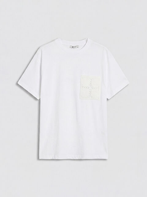 Soulife Bisiklet Yaka Dantel Cepli Bluz