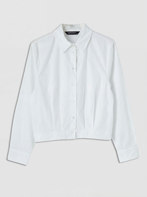LCW Modest Pile Detaylı Crop Kadın Gömlek
