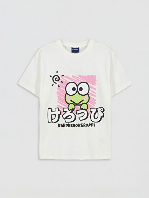 LCW Kids Bisiklet Yaka Kerokerokeroppi Baskılı Kız Çocuk Tişört