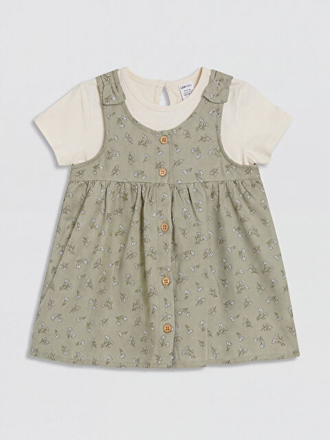 LCW baby Çiçek Desenli Kız Bebek Elbise
