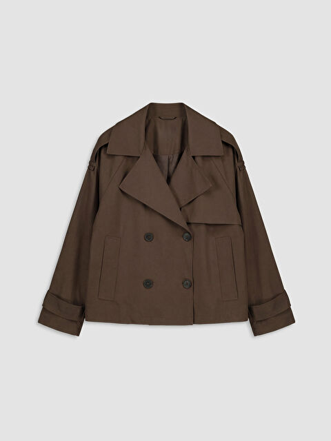 LCWAIKIKI Classic Kruvaze Yaka Oversize Kadın Trençkot