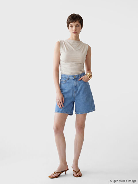 Soulife Regular Fit Kadın Jean Şort