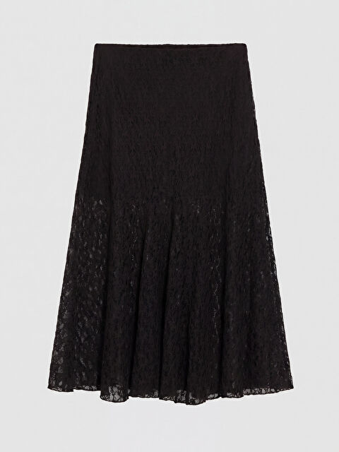 XSIDE Beli Lastikli Dantelli Kloş Etek