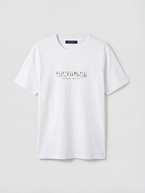 SOUTHBLUE Bisiklet Yaka Baskılı Erkek Tişört - S6Q360Z8-Q6K
