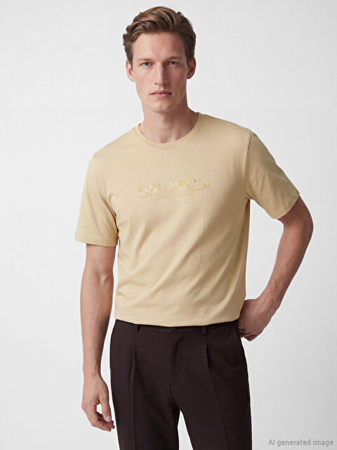 SOUTHBLUE Bisiklet Yaka Baskılı Erkek Tişört