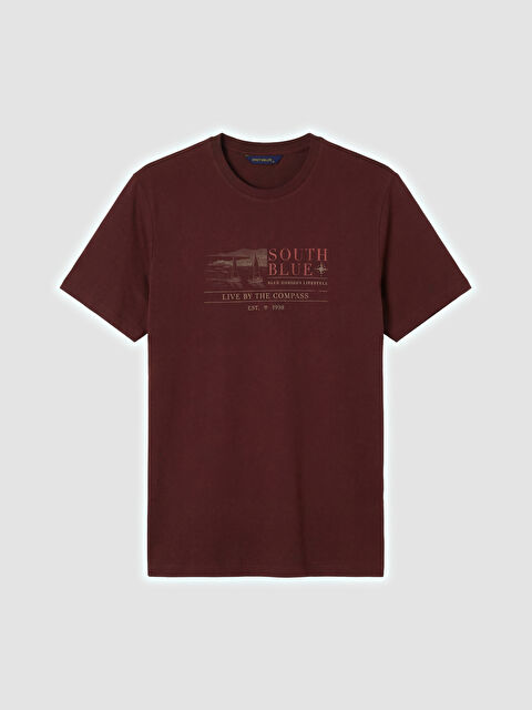 SOUTHBLUE Bisiklet Yaka Baskılı Erkek Tişört