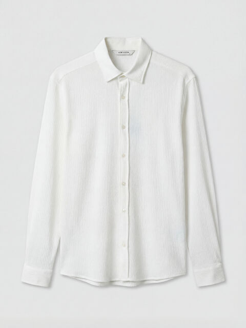 LCW Vision Slim Fit Erkek Dokulu Gömlek - S6Q418Z8-Q6K