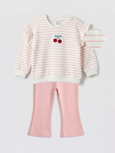 LCW baby Nakışlı Kız Bebek Sweatshirt ve Tayt - S6Q445Z1-LFC