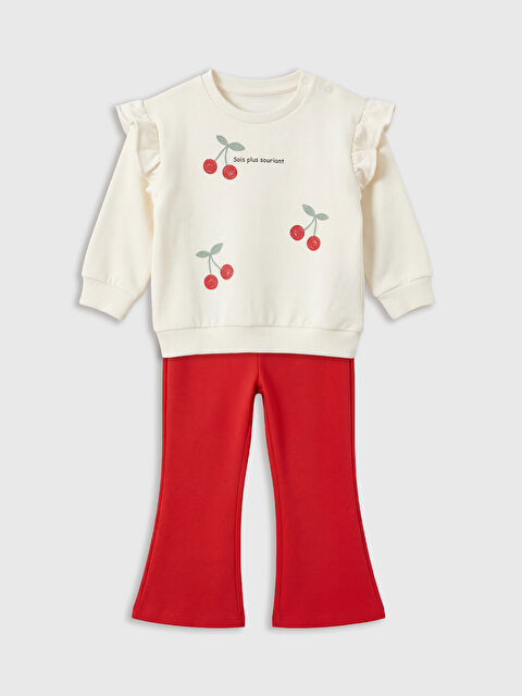 LCW baby Kiraz Baskılı Kız Bebek Takım - S6Q449Z1-FDU