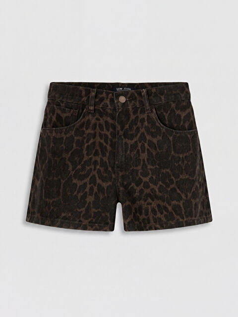 LCW Jeans Leopar Desenli Kadın Jean Şort