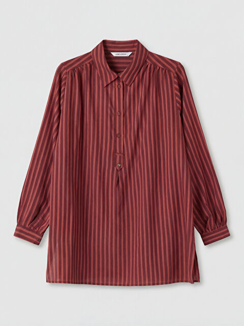 LCW EVERYDAY Gömlek Yaka Çizgili Oversize Kadın Tunik - S6Q485Z8-LET