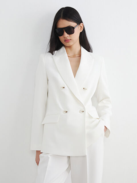 LCW Vision Kruvaze Yaka Kadın Blazer Ceket - S6Q502Z8-R9J