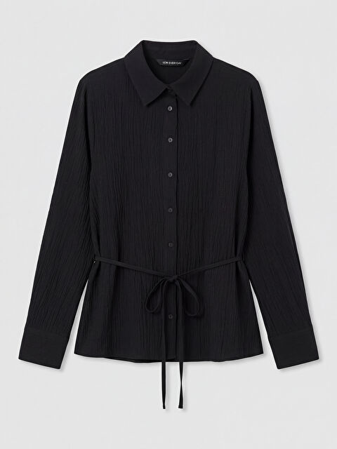 LCW EVERYDAY Dokulu Kuşaklı Kadın Gömlek - S6Q510Z8-CVL