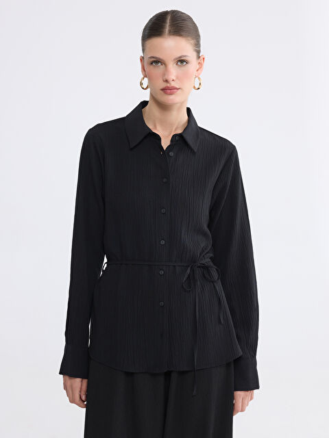 LCW EVERYDAY Dokulu Kuşaklı Kadın Gömlek - S6Q510Z8-CVL