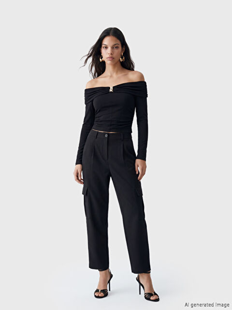 LCW Vision Loose Fit Kadın Pileli Kargo Pantolon