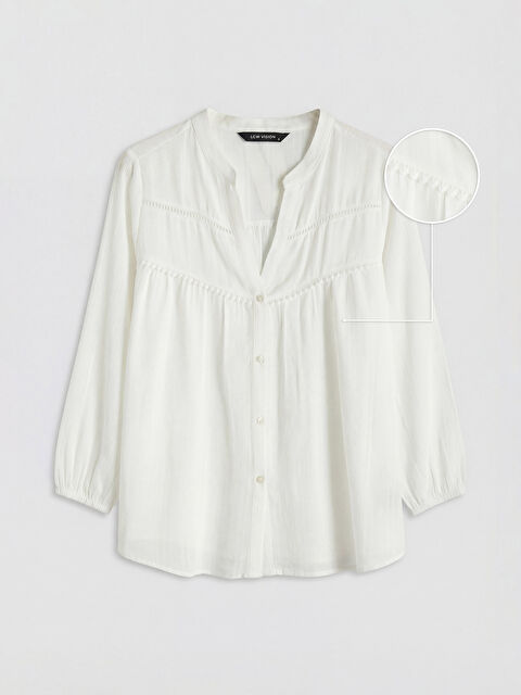 LCW Vision Kaçık Yaka Nakışlı Bluz
