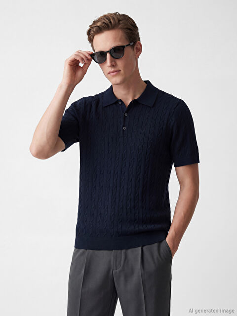 SOUTHBLUE Polo Yaka Desenli Erkek Triko Tişört