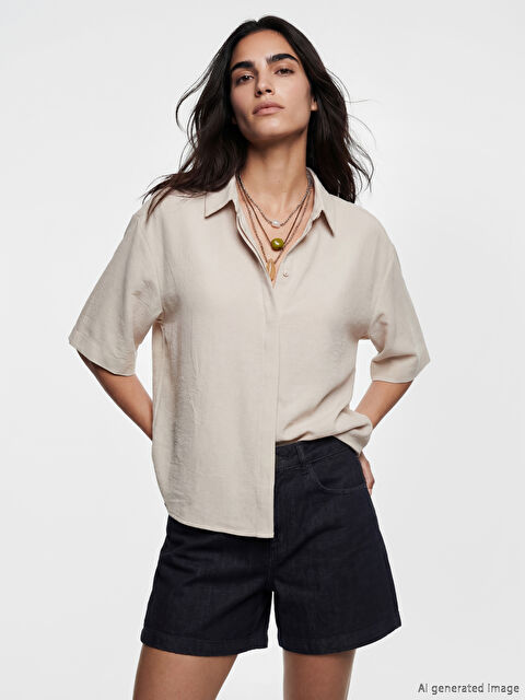 LCW Vision Oversize Armürlü Kadın Gömlek