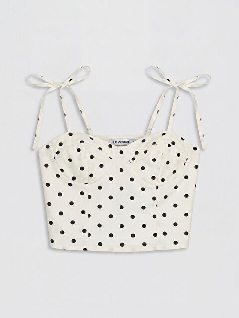 XSIDE Kalp Yaka İp Askılı Crop Bluz