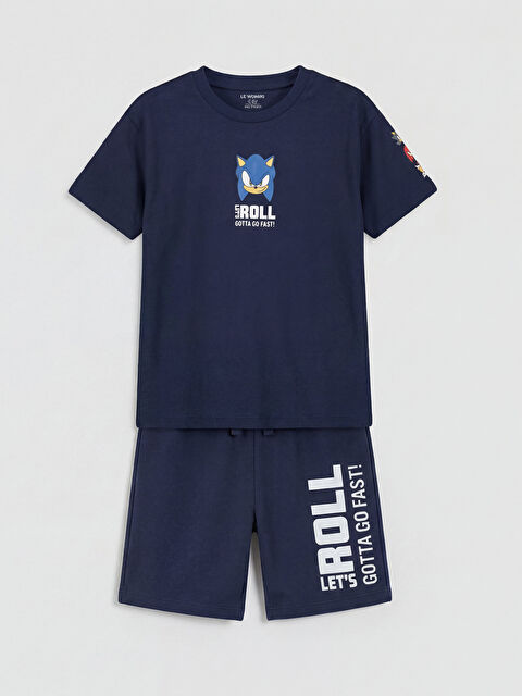 LCW Kids Sonic Baskılı Erkek Çocuk Şortlu Takım