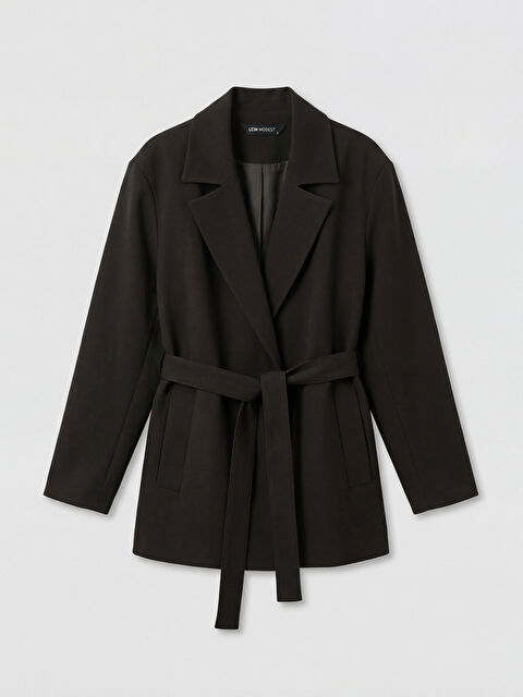 LCW Modest Ceket Yaka Kuşaklı Kadın Kaban