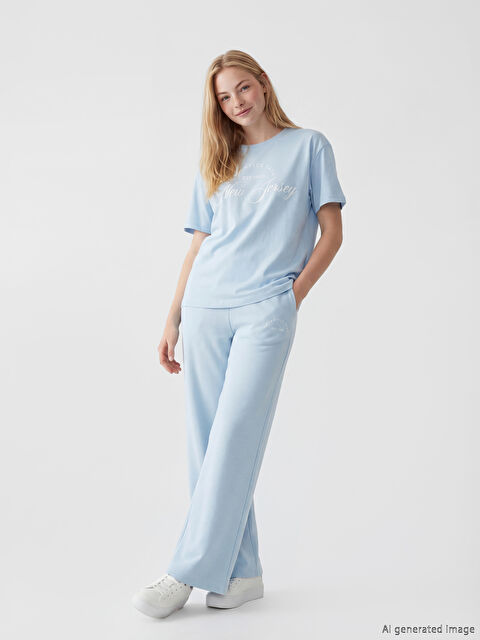 XSIDE Beli Lastikli Baskılı Kadın Eşofman Altı