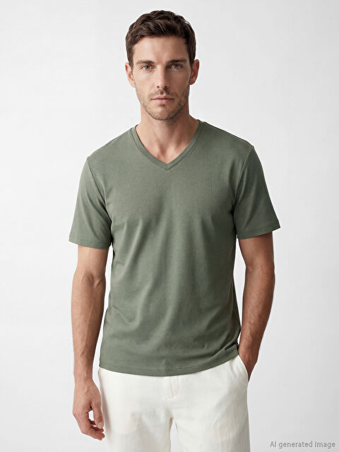 LCWAIKIKI Classic V Yaka Erkek Tişört - S6Q635Z8-H9D