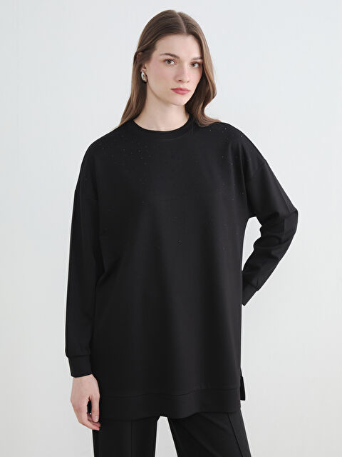 LCW Modest Bisiklet Yaka Kadın Sweatshirt Tunik - S6Q649Z8-CVL