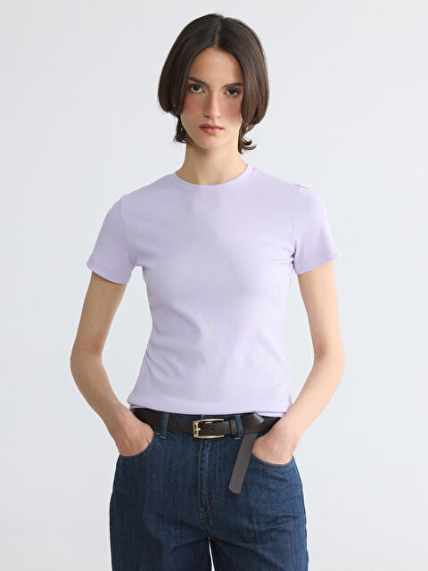 LCWAIKIKI Basic Bisiklet Yaka Kadın Tişört