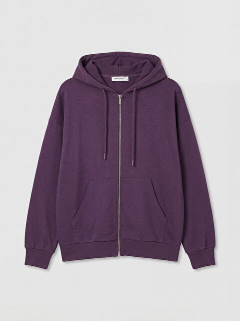 LCW EVERYDAY Kapüşonlu Oversize Kadın Fermuarlı Sweatshirt