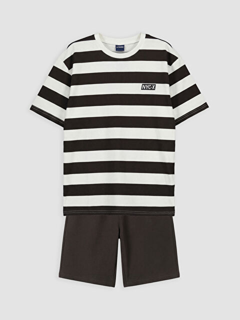 LCW Kids NYC Baskılı Erkek Çocuk Şortlu Takım