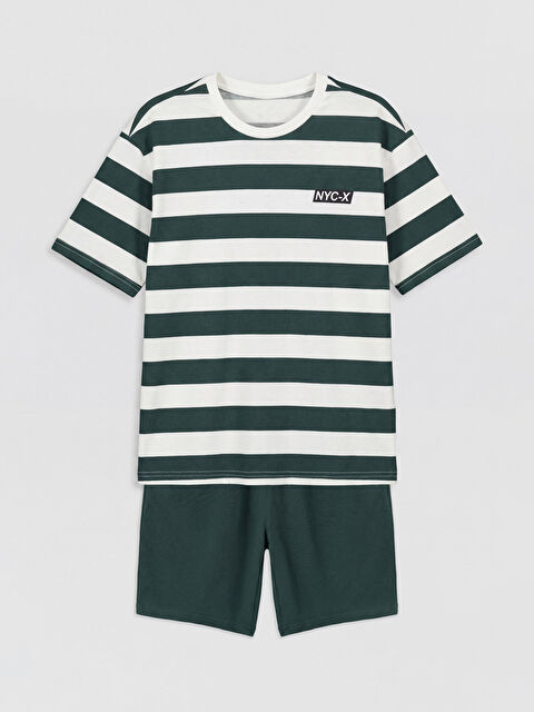 LCW Kids Çizgili Erkek Çocuk Şortlu Takım