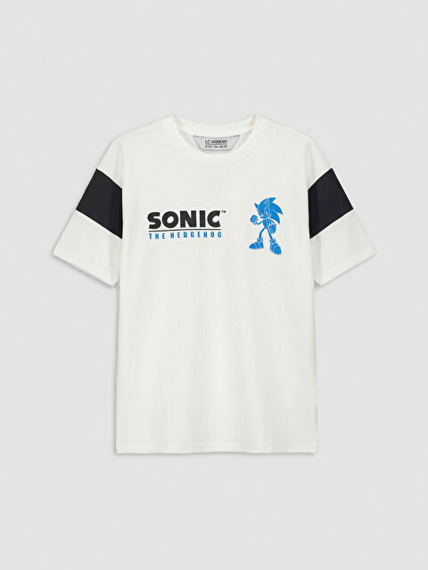 LCW Kids Bisiklet Yaka Sonic Baskılı Erkek Çocuk Tişört