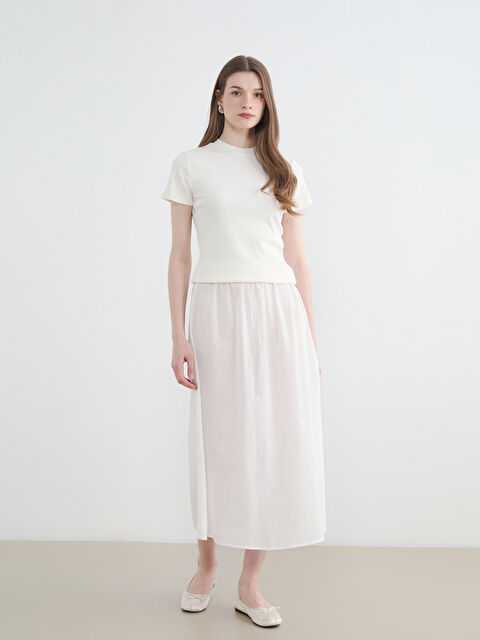 LCW Modest Beli Lastikli Kloş Etek - S6Q745Z8-J5E