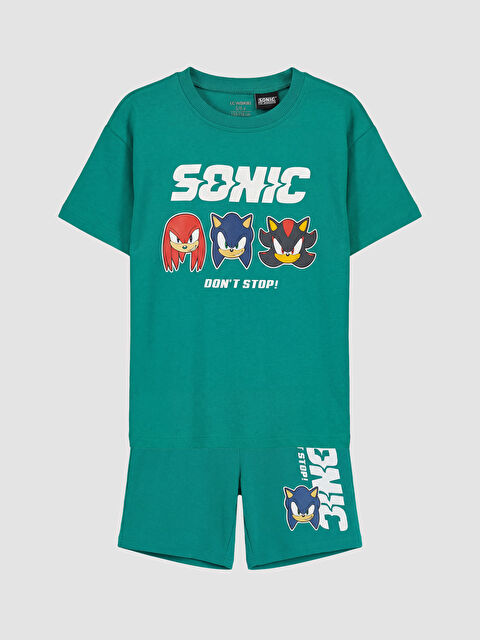 LCW Kids Sonic Baskılı Erkek Çocuk Şortlu Takım