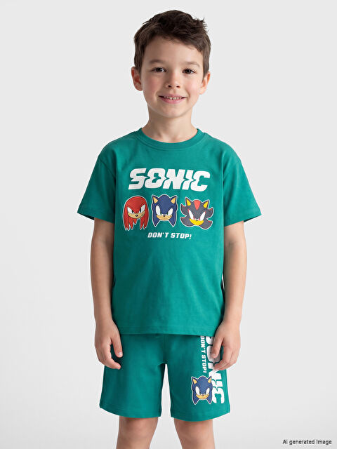 LCW Kids Комплект с къси панталони с принт Sonic за момчета