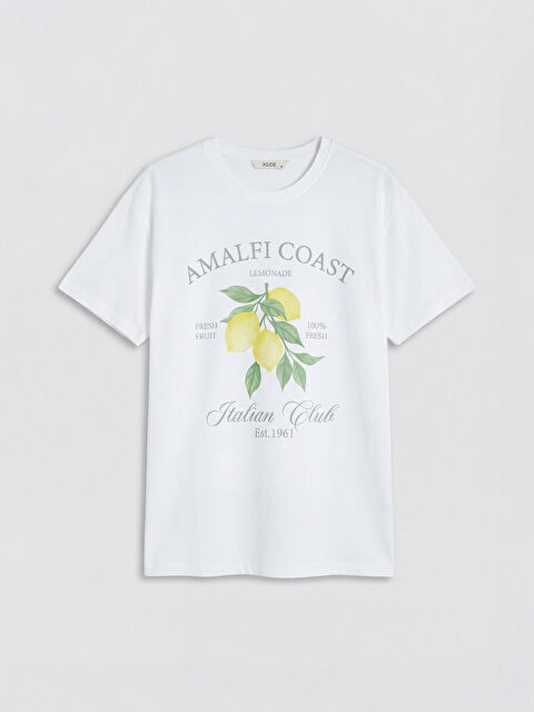 XSIDE Bisiklet Yaka Baskılı Kadın Tişört