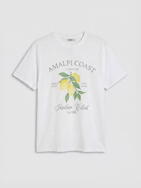 XSIDE Bisiklet Yaka Baskılı Kadın Tişört