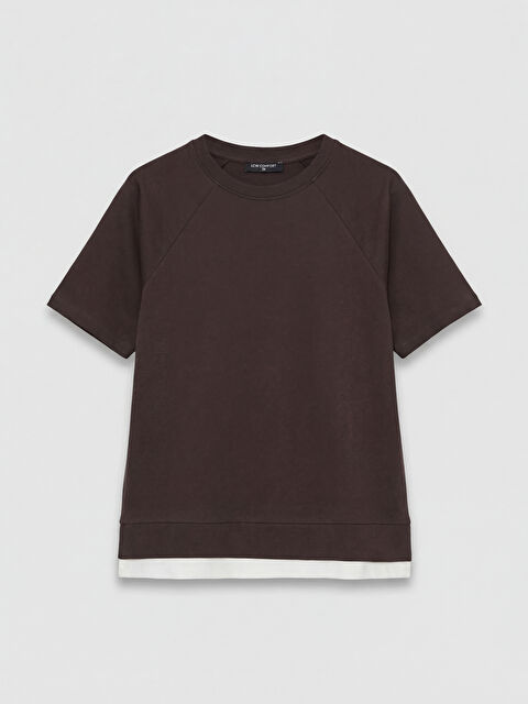 LCW Comfort Bisiklet Yaka Oversize Kadın Tişört