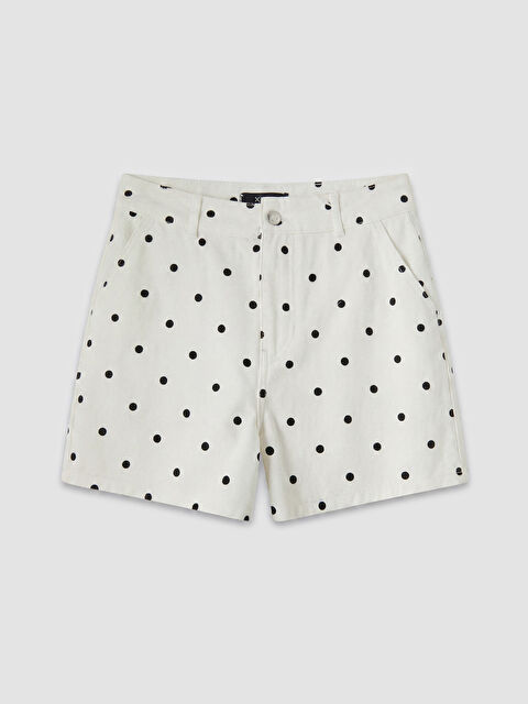 XSIDE Mom Fit Puantiyeli Kadın Jean Şort