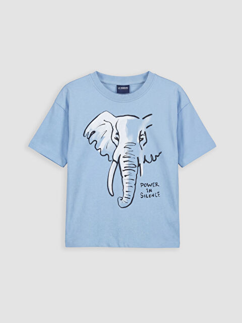 LCW Kids Bisiklet Yaka Baskılı Erkek Çocuk Tişört